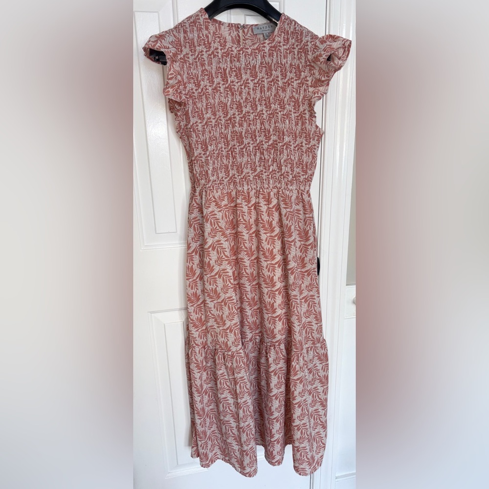 Hayden Floral Smocked Dress in Orange and White
